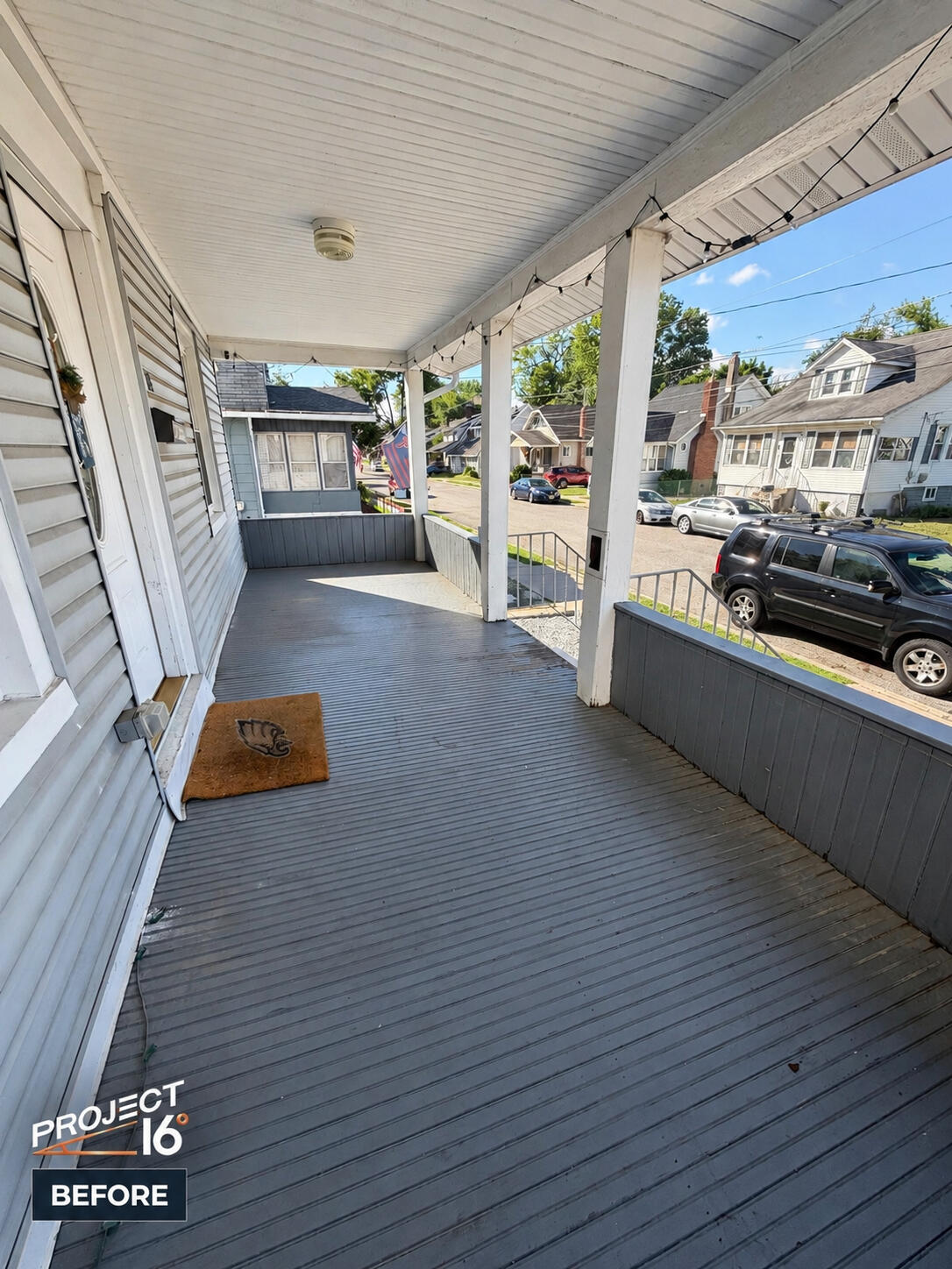 Porch interior before renovation